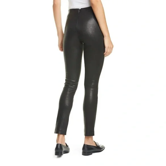 RAG & BONE Simone Lambskin Leather Black Pants $995